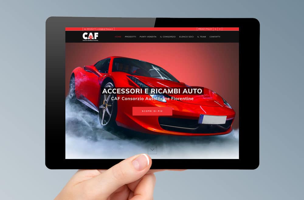Restyling sito web vendita accessori auto Firenze